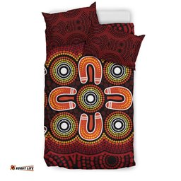 ABoriginal Bedding Set Aboriginal Dot Painting Flowers Style