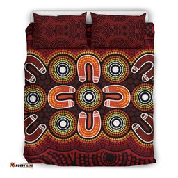 ABoriginal Bedding Set Aboriginal Dot Painting Flowers Style