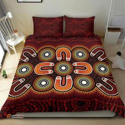 ABoriginal Bedding Set Aboriginal Dot Painting Flowers Style