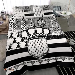Celtic Brittany Bedding Set Brittany Flag With Triskelion Symbols