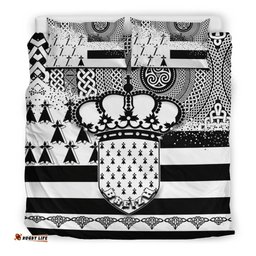 Celtic Brittany Bedding Set Brittany Flag With Triskelion Symbols
