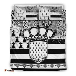 Celtic Brittany Bedding Set Brittany Flag With Triskelion Symbols