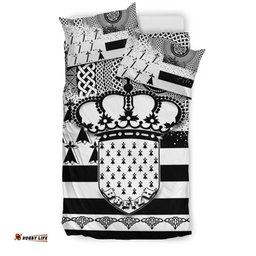 Celtic Brittany Bedding Set Brittany Flag With Triskelion Symbols