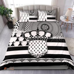 Celtic Brittany Bedding Set Brittany Flag With Triskelion Symbols