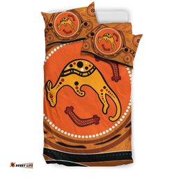 Aboriginal Bedding Set Indigenous Kangaroo Circle Dot Painting