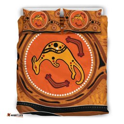 Aboriginal Bedding Set Indigenous Kangaroo Circle Dot Painting