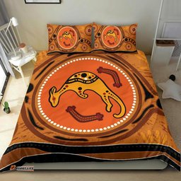 Aboriginal Bedding Set Indigenous Kangaroo Circle Dot Painting