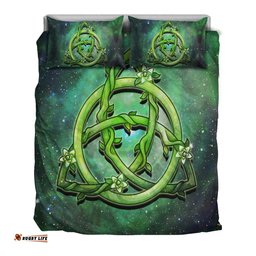 Celtic Bedding Set Green Triquetra