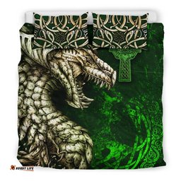 Ireland Celtic Bedding Set Dragon and Claddagh Cross