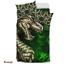 Ireland Celtic Bedding Set Dragon and Claddagh Cross