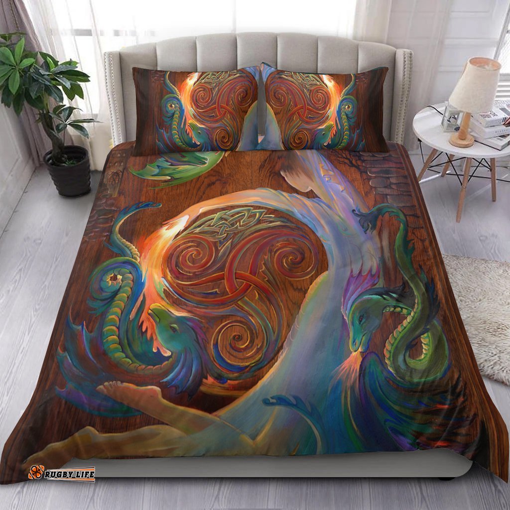 Celtic Bedding Set Celtic Dance With The Dragons