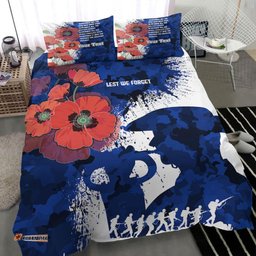 Custom ANZAC Day Silhouette Soldier Bedding Set