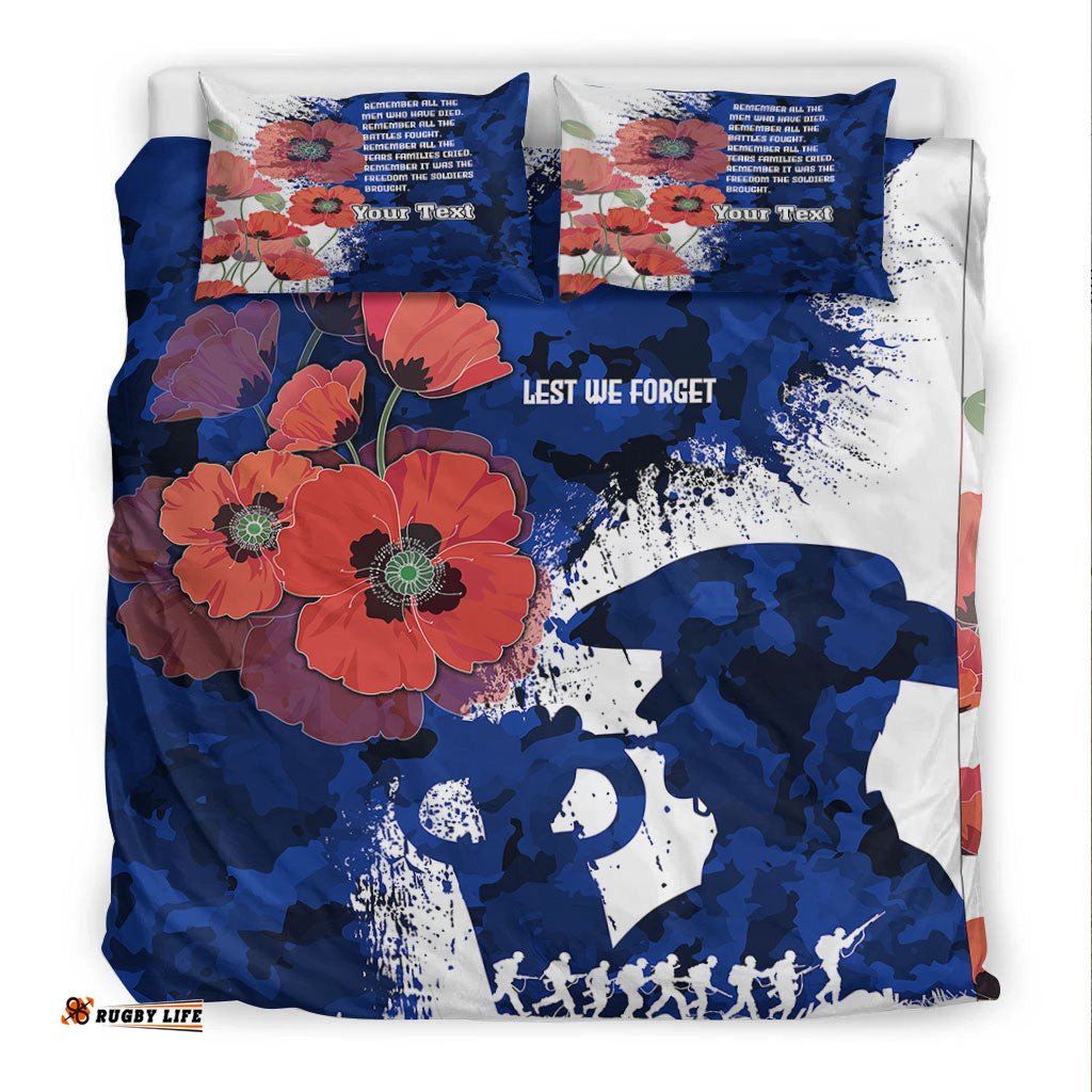 Custom ANZAC Day Silhouette Soldier Bedding Set