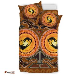 Aboriginal Bedding Set Kangaroo and Lizard with Dots Pattern