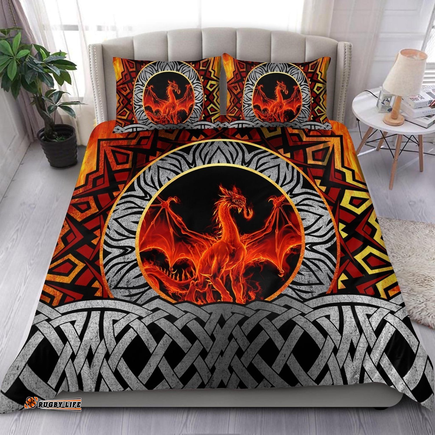 Celtic Dragon Bedding Set Fire Dragon
