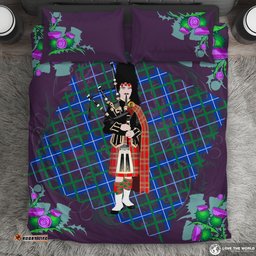 Scotland Thistle With Bagpiper Bedding Set