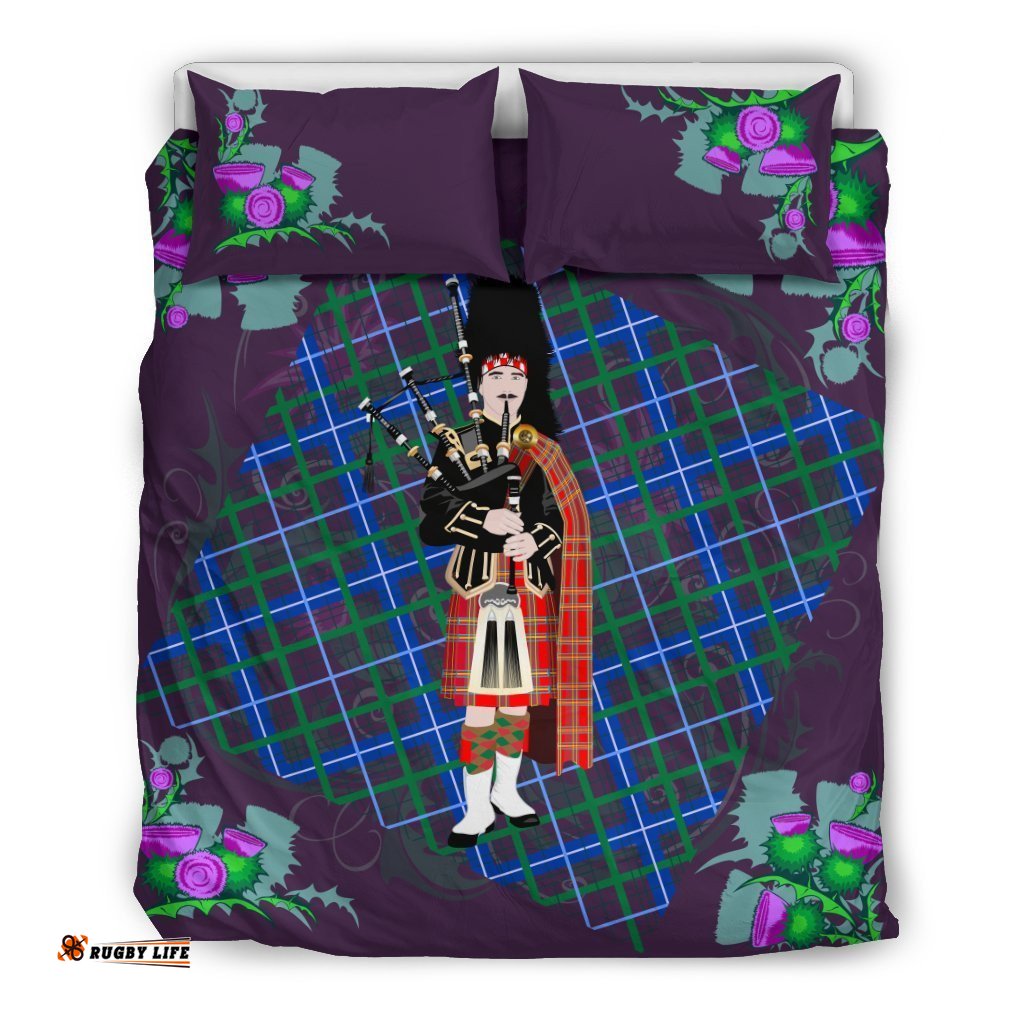 Scotland Thistle With Bagpiper Bedding Set