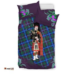 Scotland Thistle With Bagpiper Bedding Set