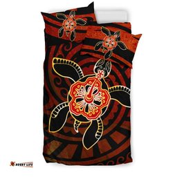 Polynesia Red Turtle Hibiscus Bedding Set