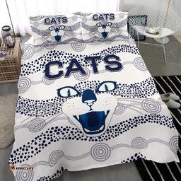 Geelong Bedding Set Cats Indigenous White