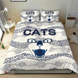 Geelong Bedding Set Cats Indigenous White