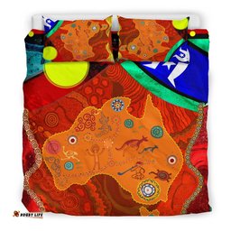 Bedding Set Australia Map Aboriginal Patterns
