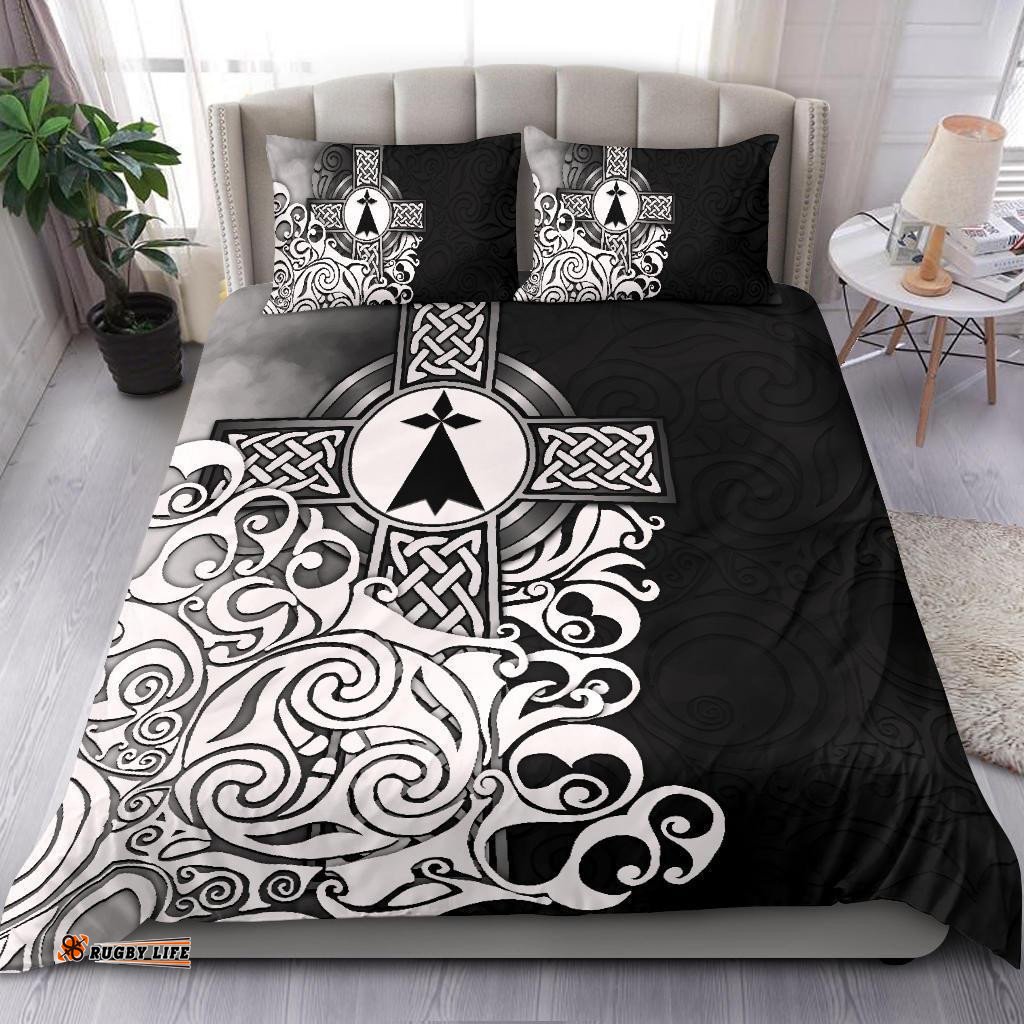Brittany Celtic Bedding Set Bretagne Stoat Ermine With Celtic Cross