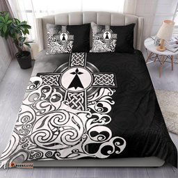 Brittany Celtic Bedding Set Bretagne Stoat Ermine With Celtic Cross