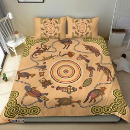 Aboriginal Bedding Sets, Kangaroo Turtle Crocodile Australian Animals