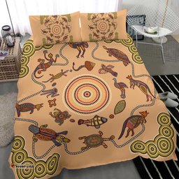 Aboriginal Bedding Sets, Kangaroo Turtle Crocodile Australian Animals