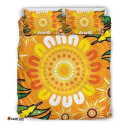 Aboriginal Bedding Set, Indigenous Circle Leaf Patterns