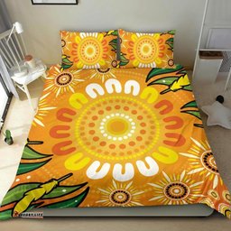 Aboriginal Bedding Set, Indigenous Circle Leaf Patterns