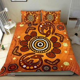 Aboriginal Bedding Set Baby Kangaroo And Dot Painting Patterns