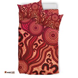 Australia Aboriginal Bedding Set Indigenous Symbol Dot Painting Art Ver 15