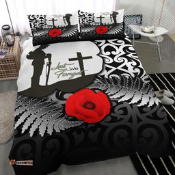 Custom ANZAC Day Poppy Remembrance Bedding Set