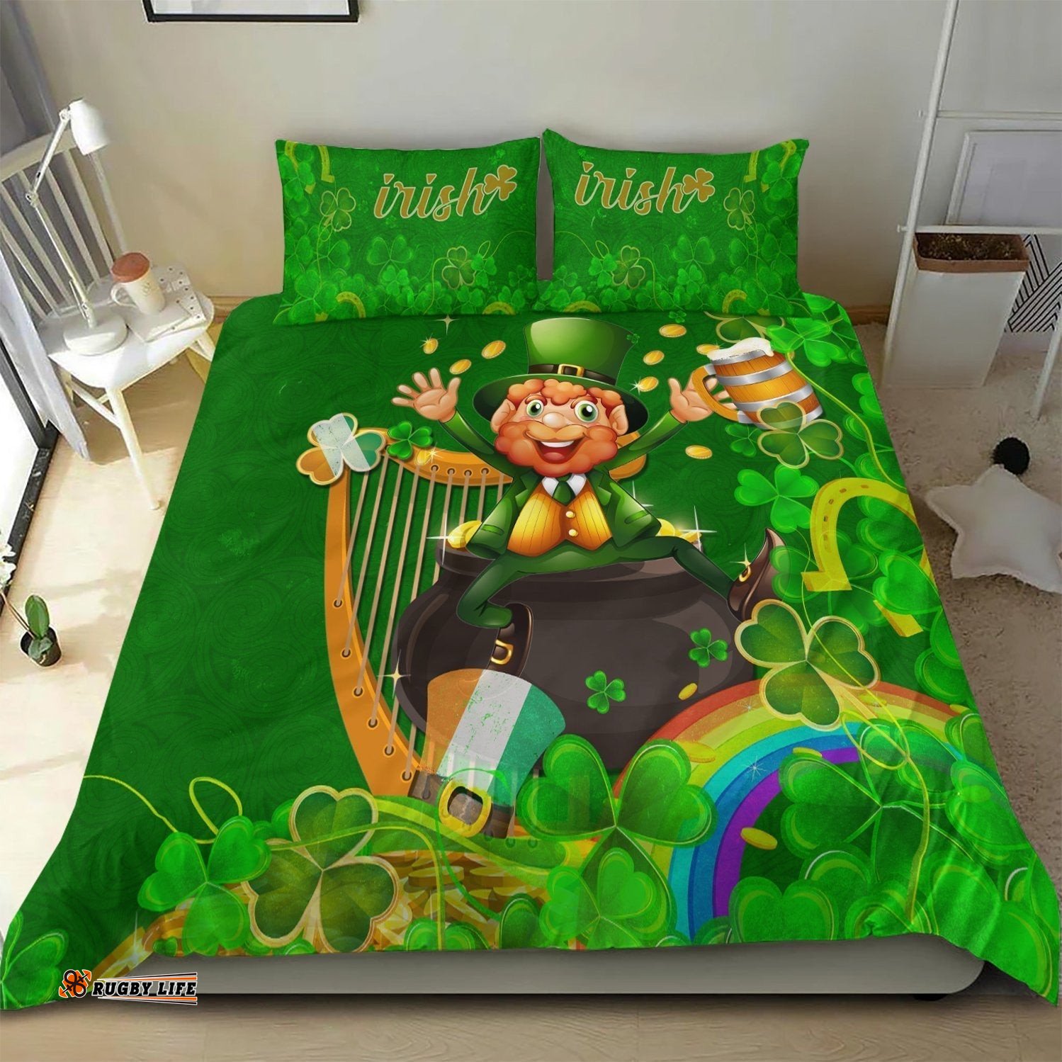 Ireland Celtic Bedding Set Happy Leprechaun