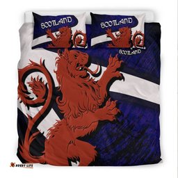Scotland Celtic Bedding Set Scottish Lion and Thistle Pattern Brush