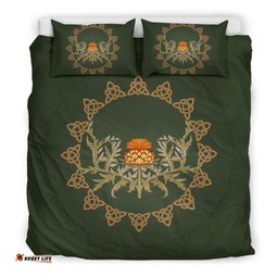 Scotland Bedding Set Thistle Flowers And Celtic Knots 02