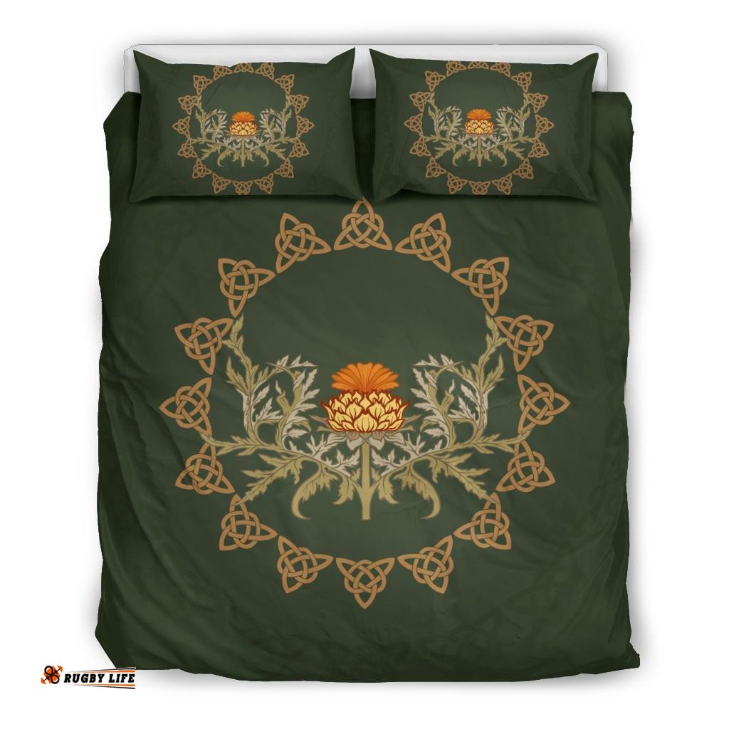 Scotland Bedding Set Thistle Flowers And Celtic Knots 02