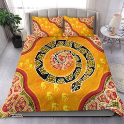 Bedding Set Aboriginal Unique Style Snake Orange Color 2021