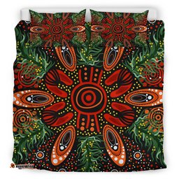 Australia Aboriginal Bedding Set Indigenous Leaf Ver 1