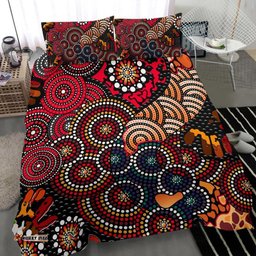 Australia Aboriginal Bedding Set Dot Painting Art Indigenous Color