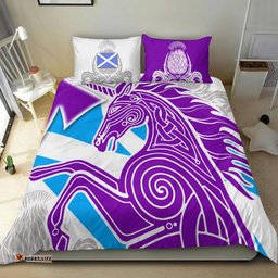 Celtic Scotland Bedding Set Scotland Unicorn and Thistle Pattern