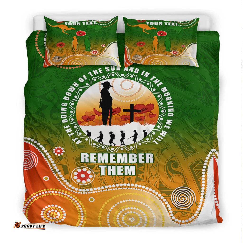 Custom ANZAC New Zealand Maori Australia Indigenous Bedding Set