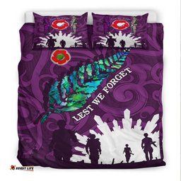 New Zealand ANZAC Walking In The Sun Purple Bedding Set