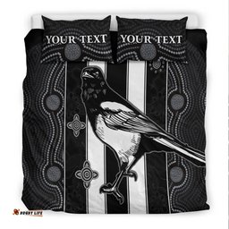 Custom Personalised Magpies Indigenous Bedding Set We are the Champions