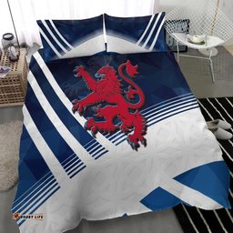 Scotland Celtic Bedding Set Scottish Flag Lion Polygon Style