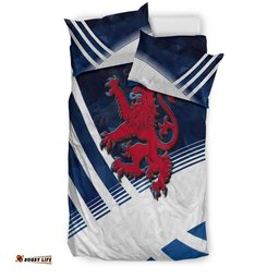 Scotland Celtic Bedding Set Scottish Flag Lion Polygon Style