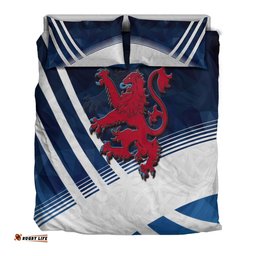 Scotland Celtic Bedding Set Scottish Flag Lion Polygon Style