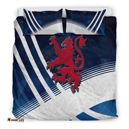 Scotland Celtic Bedding Set Scottish Flag Lion Polygon Style